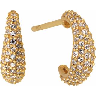 Ocean Flow Sparkle Small Øreringe, Gold Plated