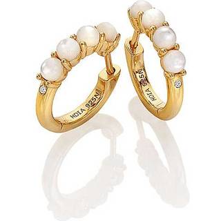 Hot Diamonds Hot Diamonds Gold Tone Calm Mother of Pearl Huggies