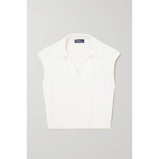 Polo Ralph Lauren Cable-knit wool-blend sweater vest - white - L