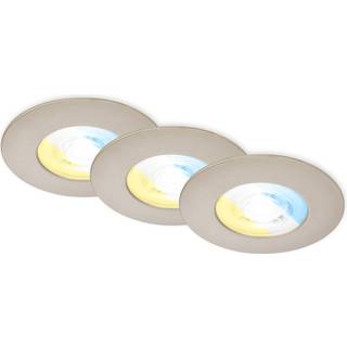 LED-indbygningsspot 7605 IP44 3er CTS nikkel mat