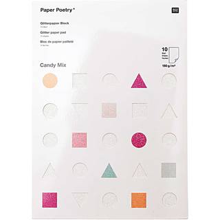 Paper Poetry Glitterpapierblock Candy Mix DIN A4 10 Blatt