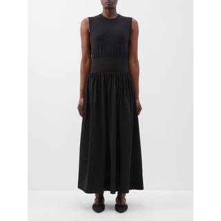 Toteme Cotton midi dress - black - L