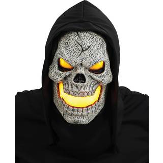 Flammen Skull LED Maske gelb