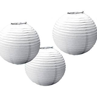 Papier Lampion Set 3 tlg. Weiß