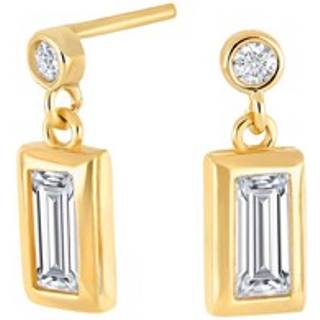 Siersbøl 8kt. guldørehænger med baguette cubic zirkonia