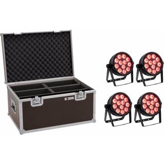 Eurolite Set 4x LED 7C-12 Silent Slim Spot + Case TILBUD NU
