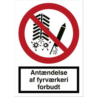 Forbudsskilt Antændelse af fyrværkeri forbudt Refleks alu. (A4) 297 x 210 mm F129RAA4
