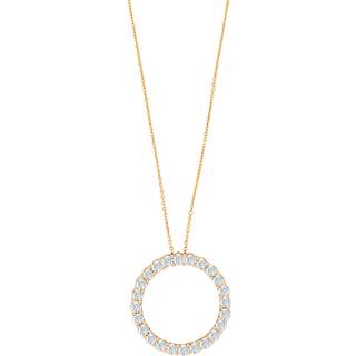 Siersbøl 14kt. guldhalskæde med cirkel dia. 0.98ct W/SI
