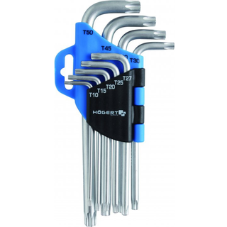 Torx Nøglesæt, Langarmet L-formet, 9 stk (HT1W814)