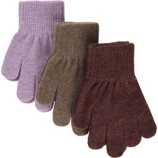 Mikk-Line - Magic Handsker 3-pak - Dark Mink/Slate Black/Chalk Violet - 8-16 år