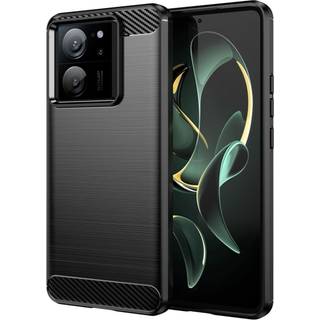 SKALO Xiaomi 13T/13T Pro Armor Carbon Stødsikker TPU-cover - Sort