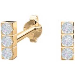 Siersbøl 14kt. guldørestikker med 3 diamant 0,012ct 4,4mm