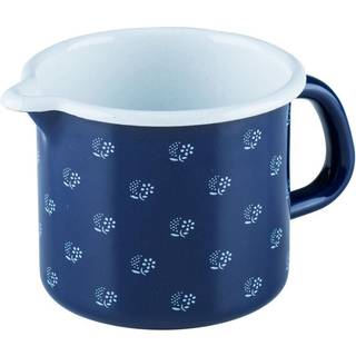 Riess Country Dirndl Schnabeltopf 9 cm / 0,5 L - Emaille - Weiß,Blau