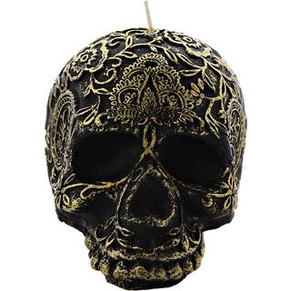 Jacquard Gothic Totenschädel Kerze