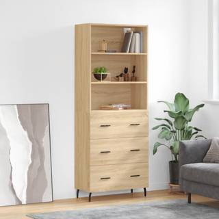 højskab 69,5x34x180 cm konstrueret træ sonoma-eg