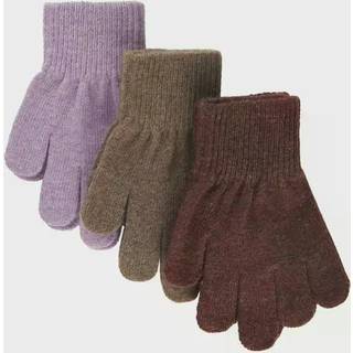 Mikk-Line - Magic Handsker 3-pak - Dark Mink/Slate Black/Chalk Violet - 1-3 år