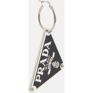 Prada Symbole logo sterling silver single earring - black - One Size