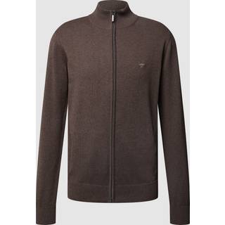 Fynch-Hatton Herren Cardigan braun,grau unifarben