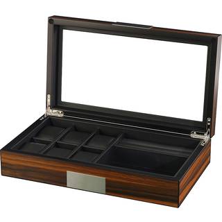 Rothenschild Uhren & Schmuckbox RS-2378-EB für 6 Uhren + 2 Fächer