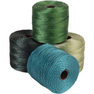 Beadsmith S -Lon #18 Nylon Cord - Evergreen Mix - TEX210 -ledning. 5 mm Diameter 4 -Pack 77 yard spools - Til strengning af perler h?klet mikro -