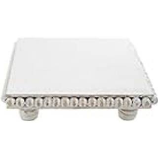 Mudpie White Wood Beaded Trivet 8 """" X 8 """"