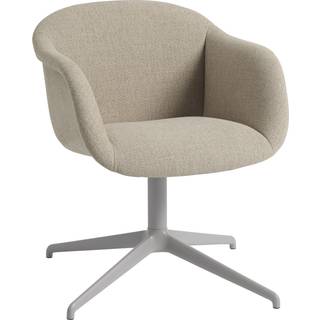 Muuto Fiber Soft Armstol Med Drejefod Ecriture 240 / Grå - Stole Polyacryl Beige - 76520-GREY_240
