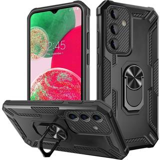 SKALO Samsung A34 5G Armor Hybrid metal ring cover - Sort