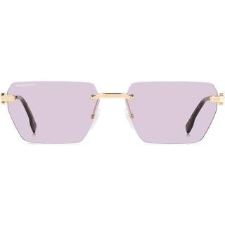 Dsquared2 Kvinde D2 0102/S EYR/UR Solbriller Metal Guld Violet Geometrisk Normal