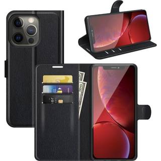 PU-læder cover til iPhone 13 Pro Max, Svart