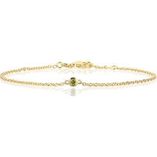 Nuran Zoe armbånd i 14 kt guld med grøn diamant 0,03ct