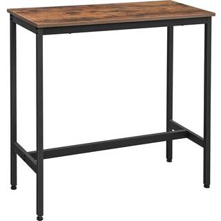 Vasagle, smalt rektangulært barbord, køkkenbord, stålramme, 100 x 40 x 90 cm, brun