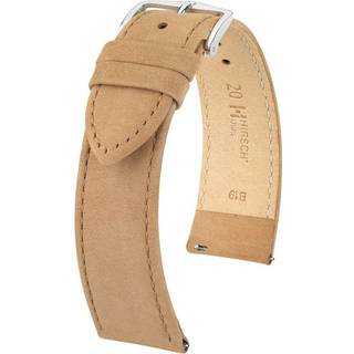 HIRSCH Osiris Calf Leather Nubuck Effect Watch Strap Beige