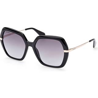 MAX&Co Kvinde MO0063 01B Solbriller Injiceret Sort Røg Geometrisk Normal