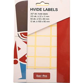 Danpen labels mix - hvid (På lager i varehus)