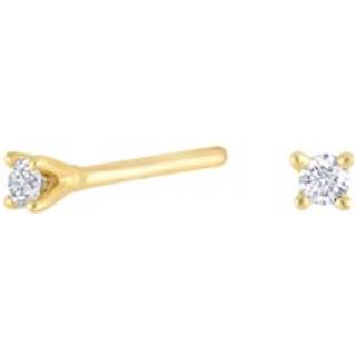 Siersbøl HEART 14kt. guldørestikker med diamant på i alt 0.06ct W/SI
