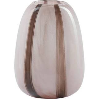 Vase Stribet Rosa/Brun H.20 cm