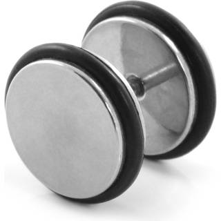 10mm Sølvfarvet/Gummi Stud Ørering