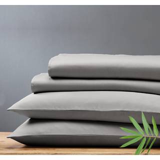 Californien design den rayon fra bambusplader King 4 -stykke s?t luksusk?ling ark King size seng s?lvgr? ark med dybe lomme monterede ark (konge