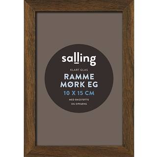 Ramme i mørk egetræslook m. glas - 10x15 cm
