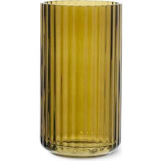 Lyngby Porcelæn vase glas olivengrøn H15,5 cm