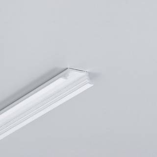 2m aluprofil GROOVE10.V2 A1C/U - Hvid lakeret, indbygget, LED skinne