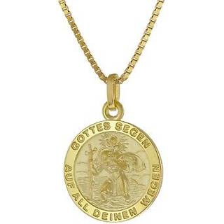 trendor 41378 Christophorus Anhänger Gold 333 mit vergoldeter Silber-Halskette