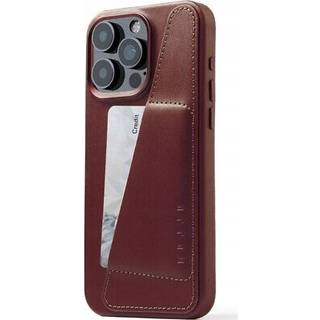 Mujjo Full Leather Wallet Case (iPhone 15 Pro Max) - Vinröd