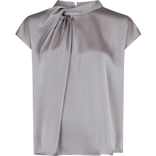 Neo Noir Fleur Drapy Satin Bluse - Grå - str. 42