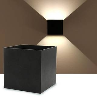 LEDlife - Sort CUBIC 6W væglampe - firkantet - op/ned - justerbar - IP65