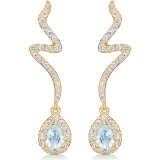 Mads Z - Aquatic øreringe i 14 kt guld m aquamarin+0,28ct.W.SI