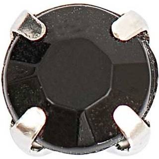 Aufnähsteine gefasst schwarz rund 6x6x5mm 20 Stück - Schwarz