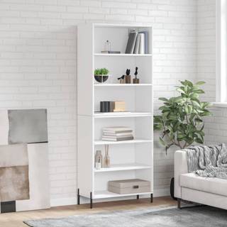 reol 69,5x32,5x180 cm konstrueret træ hvid