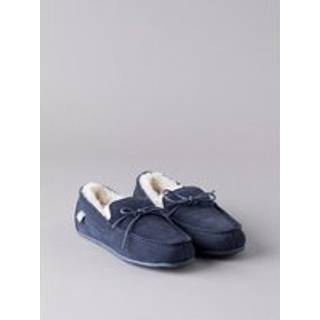 Lakeland Leather Lakeland Leather Navy Blue Mens Sheepskin Moccasin Slippers