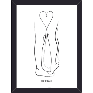 Salling Ægte Kærlighed plakat med sort glasramme 15x21 cm